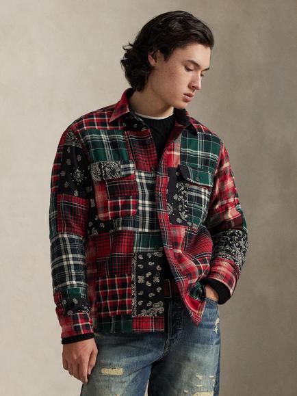 Polo Ralph Lauren Cotton Regular Fit Patchwork Flannel Workshirt, Northwest, Northwest