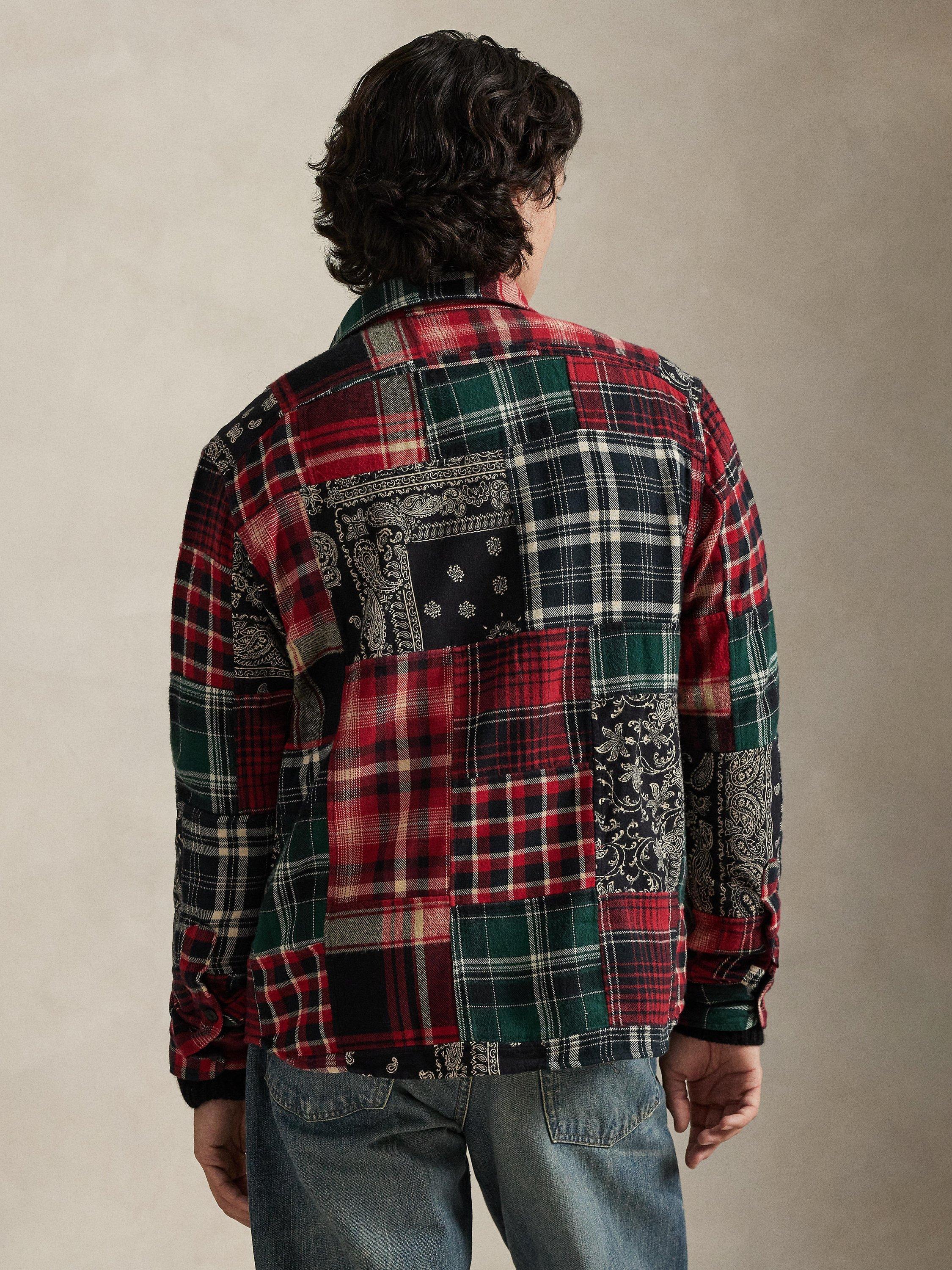 Product image 2 of 6, which shows Polo Ralph Lauren Cotton Regular Fit Patchwork Flannel Workshirt, Northwest, S