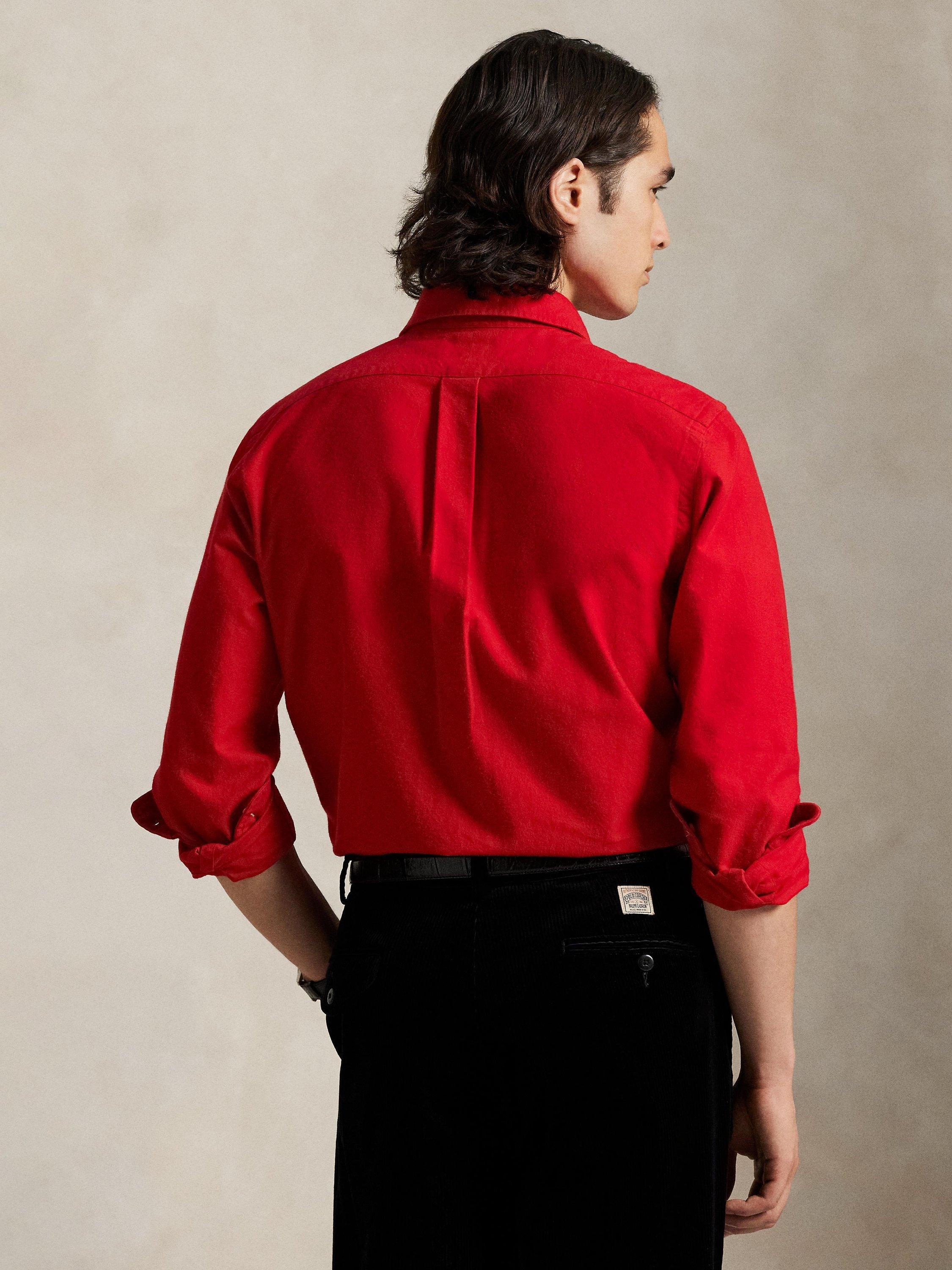 Product image 2 of 5, which shows Ralph Lauren Cotton Long Sleeve Collar Shirt , Rl 2000 Red, S