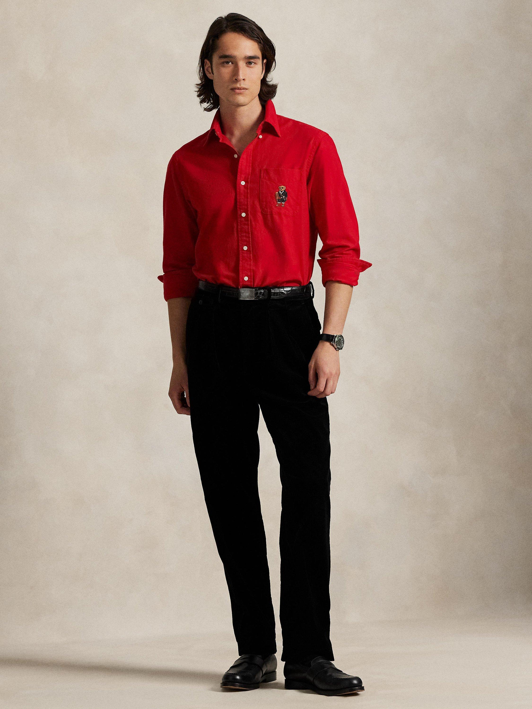 Product image 4 of 5, which shows Ralph Lauren Cotton Long Sleeve Collar Shirt , Rl 2000 Red, S
