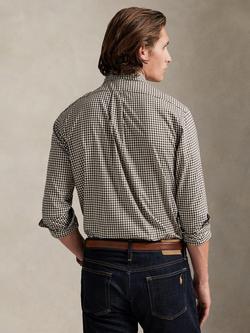 Ralph Lauren Custom Fit Cotton Check Long Sleeve Collar Shirt - view 2, 4192f Brown/Cream