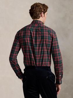 Ralph Lauren Custom Fit Cotton Check Long Sleeve Collar Shirt - view 2, 6982 Forest Red Mul
