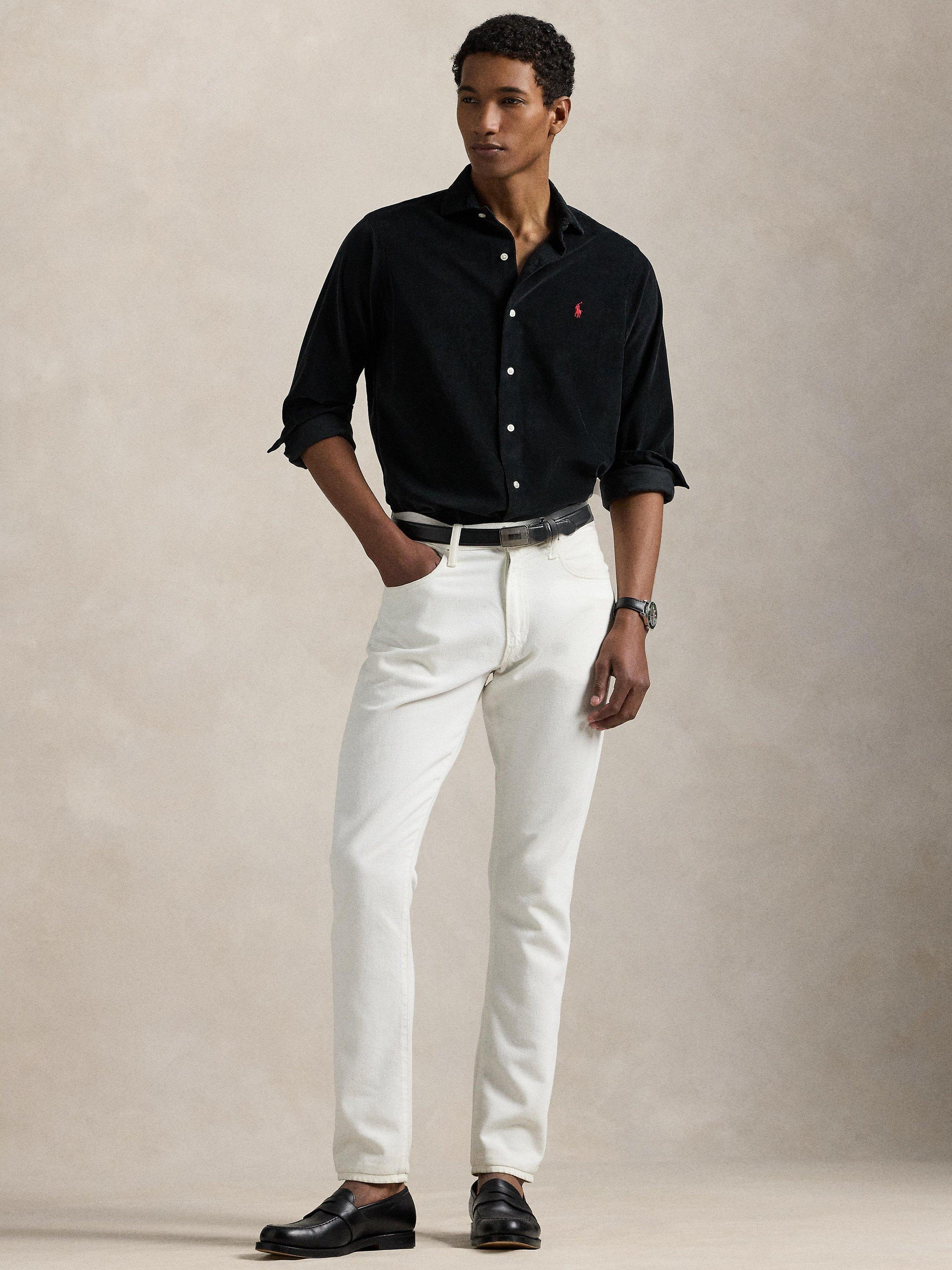 Product image 4 of 4, which shows Ralph Lauren Cotton Long Sleeve Collar Shirt, Black, S