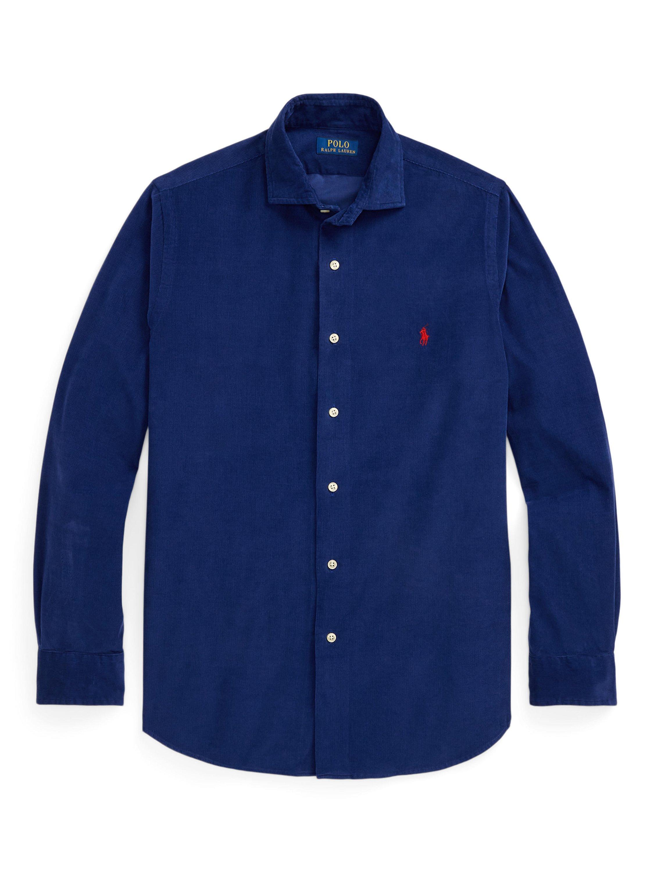Product image 6 of 6, which shows Ralph Lauren Cotton Long Sleeve Collar Shirt, Navy, S