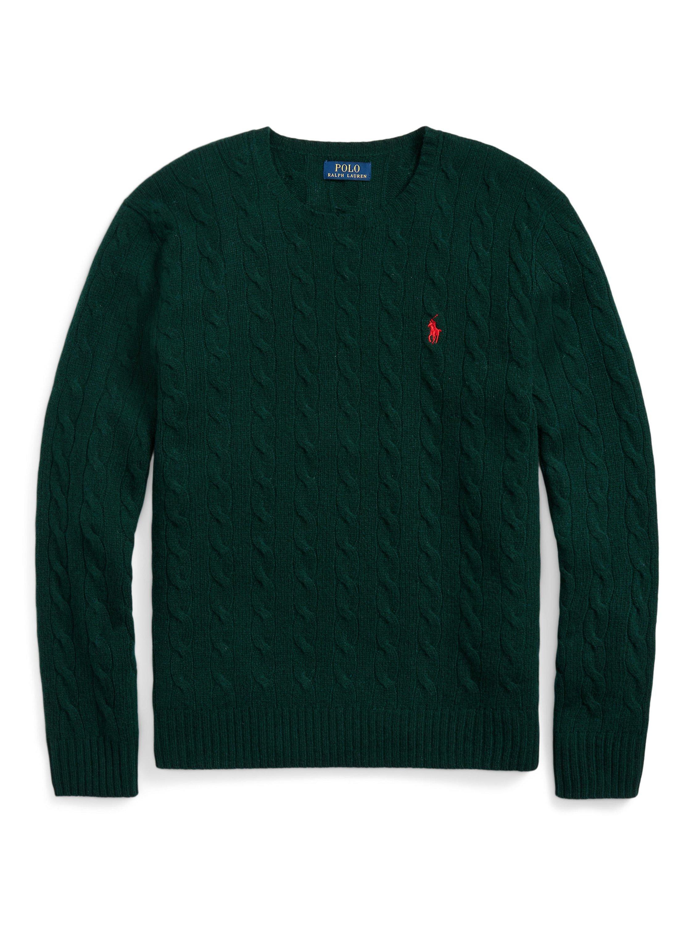 Product image 5 of 5, which shows Ralph Lauren Wool Blend Crew Neck Knit Jumper, Green, S