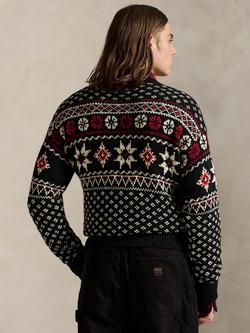 Ralph Lauren Snowflake Fair Isle Cotton-Cashmere Jumper - view 2, Black Combo