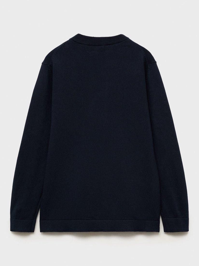 Product image 2 of 4, which shows Mango Kids' Hugo Sweater, Navy, 11-12 years