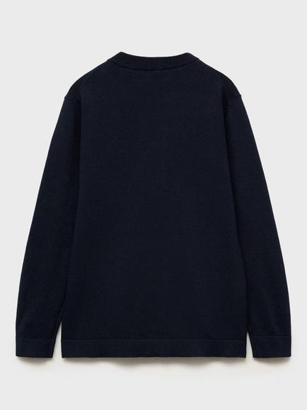 Mango Kids' Hugo Sweater, Navy - view 2, Navy