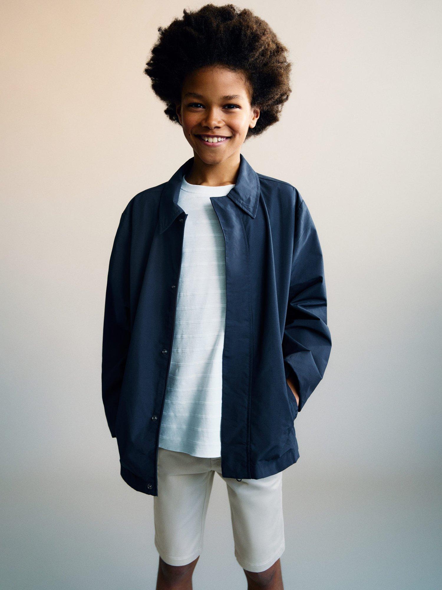 Product image 1 of 7, which shows Mango Kids' Fernando Cotton Blend Parka Jacket, Navy, 10 years