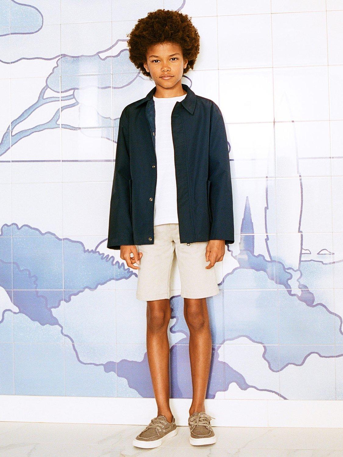 Product image 2 of 7, which shows Mango Kids' Fernando Cotton Blend Parka Jacket, Navy, 10 years