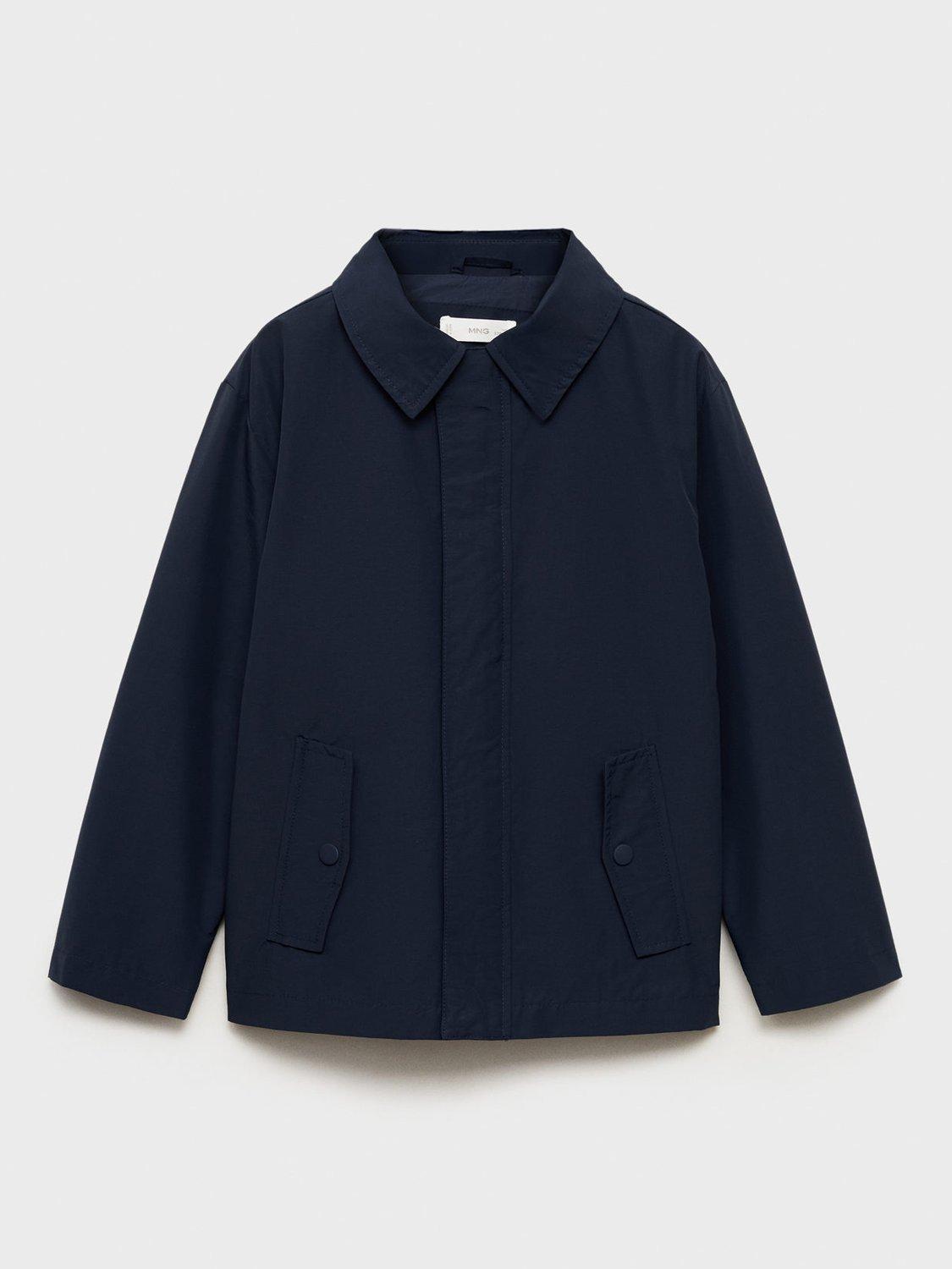 Product image 3 of 7, which shows Mango Kids' Fernando Cotton Blend Parka Jacket, Navy, 10 years