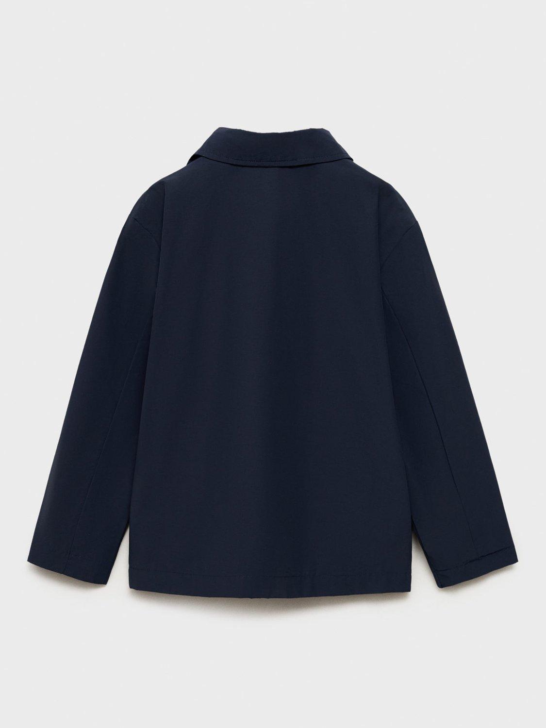Product image 4 of 7, which shows Mango Kids' Fernando Cotton Blend Parka Jacket, Navy, 10 years