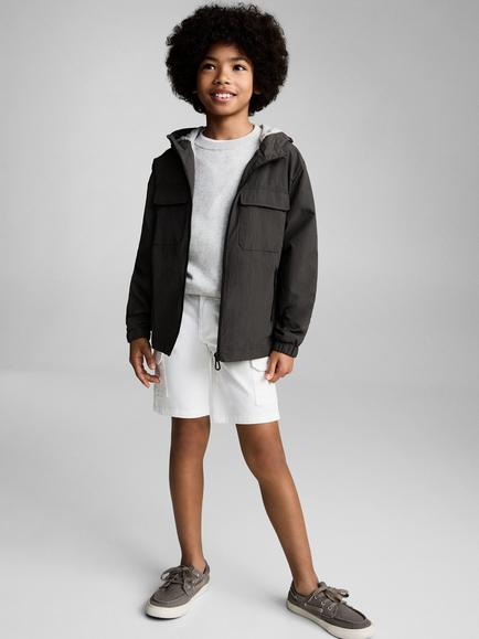 Mango Kids' Lucas Hooded Zip Front Parka, Charcoal - view 2, Charcoal