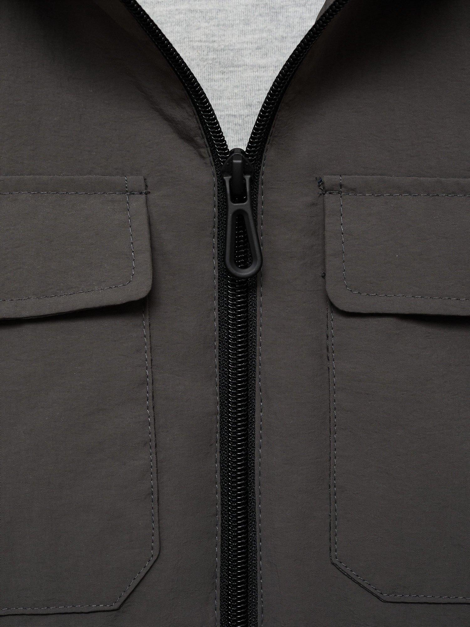 Product image 7 of 7, which shows Mango Kids' Lucas Hooded Zip Front Parka, Charcoal, 10 years