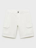 Mango Kids' Comporta Cargo Shorts, White