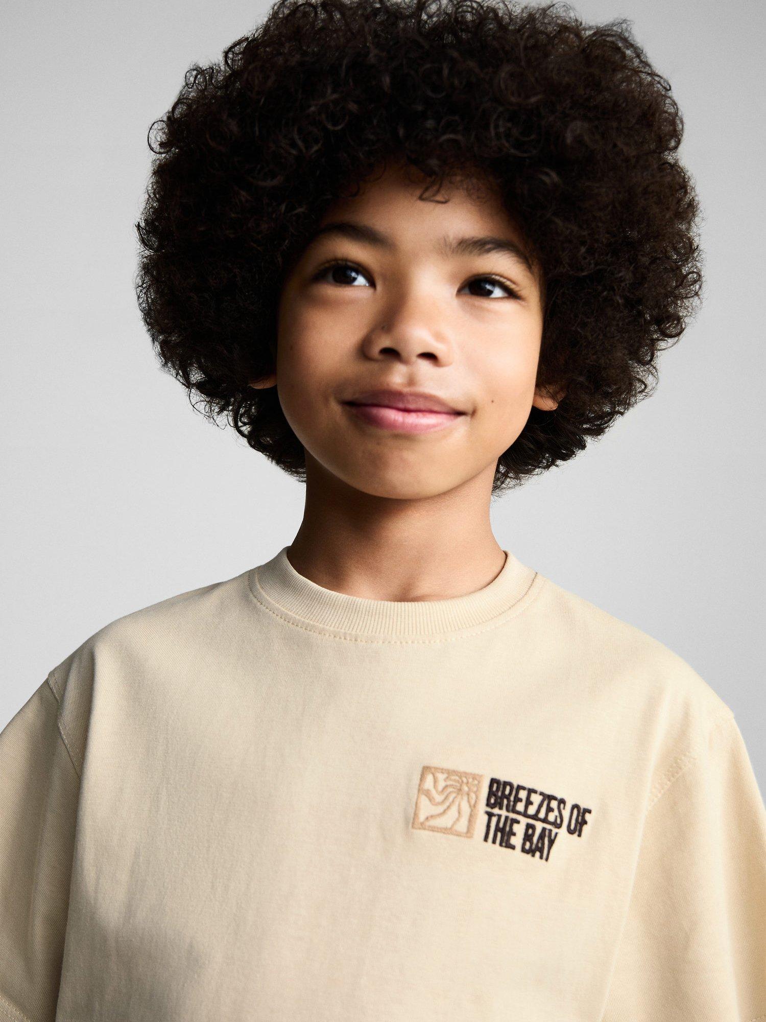 Product image 6 of 7, which shows Mango Kids' Lagoon Crew Neck Cotton T-Shirt, Pastel Brown, 11-12 yrs