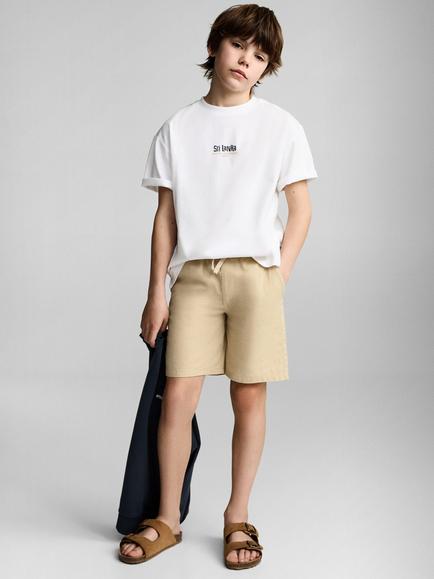 Mango Kids' Cotton Sri Lanka T-Shirt, Natural White - view 2, Natural White