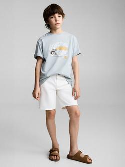 Mango Kids' Sunshine Crew Neck Graphic T-Shirt - view 2, Pastel Grey