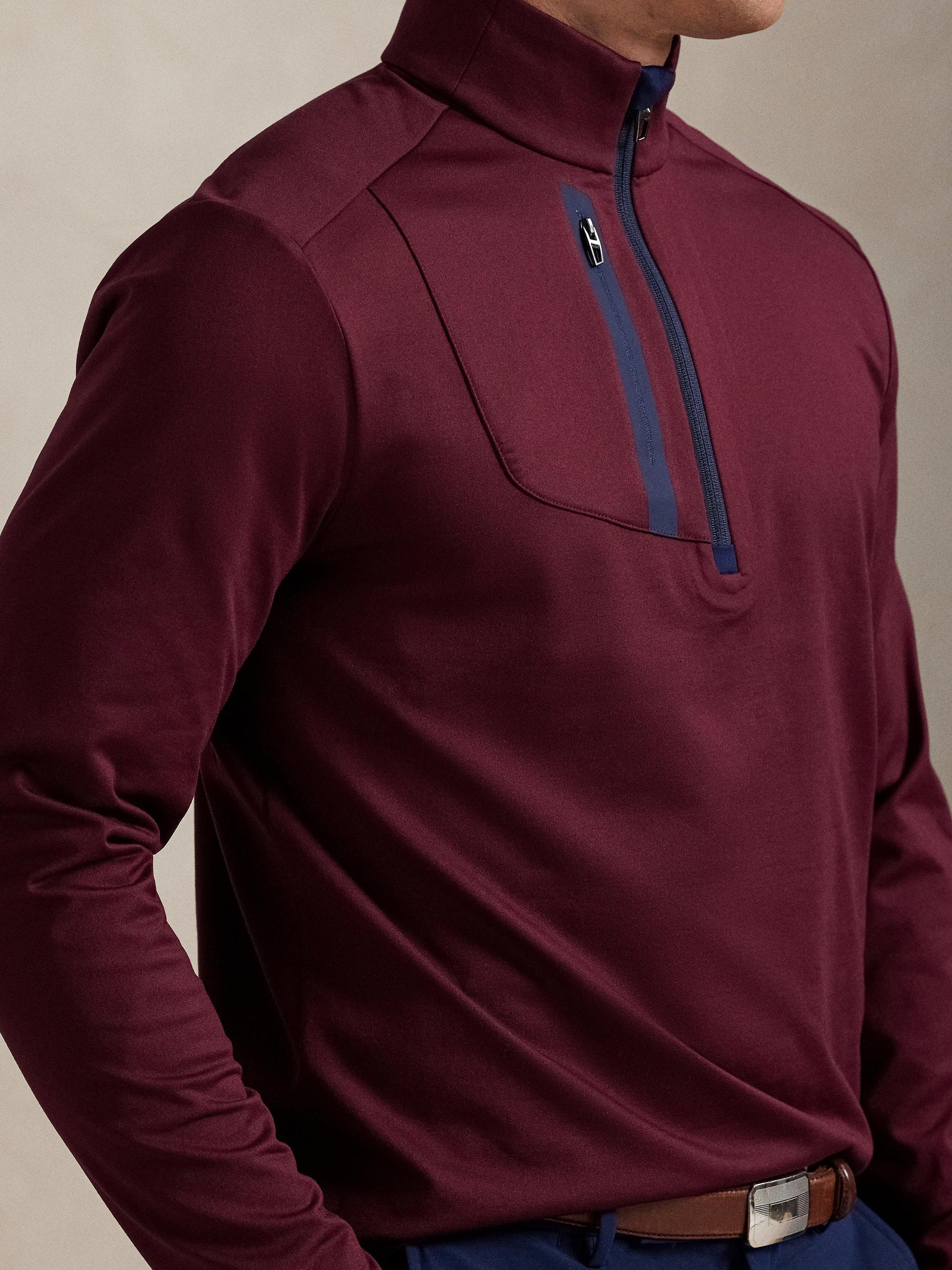 Product image 3 of 5, which shows Polo Golf by Ralph Lauren Half-Zip Jersey Top, Rich Ruby, S