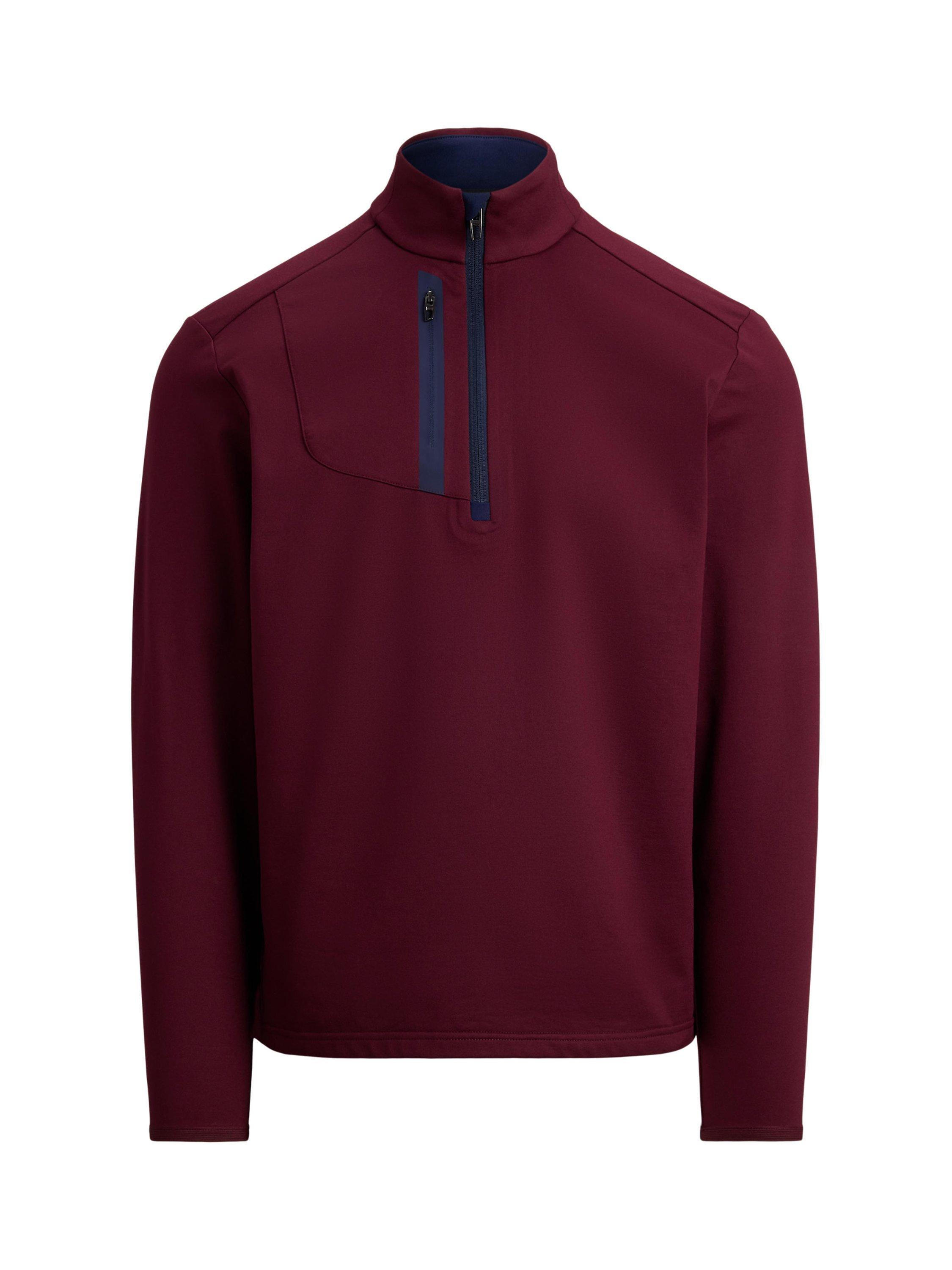 Product image 5 of 5, which shows Polo Golf by Ralph Lauren Half-Zip Jersey Top, Rich Ruby, S