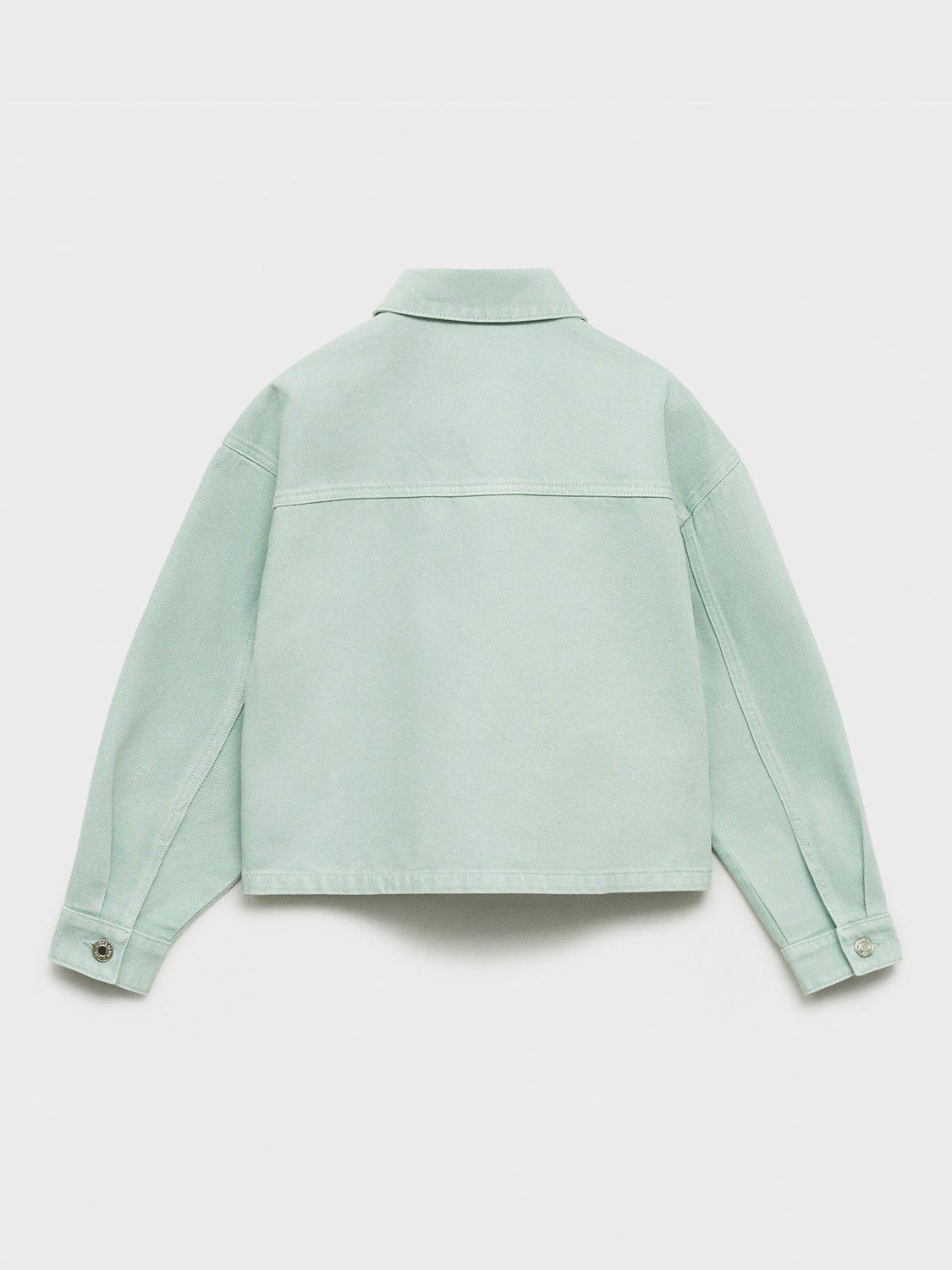 Product image 4 of 7, which shows Mango Kids' Matcha Cotton Denim Jacket, Green, 10 yrs
