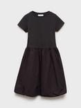 Mango Kids' Cotton Balloon Sleeve Dress, Charcoal