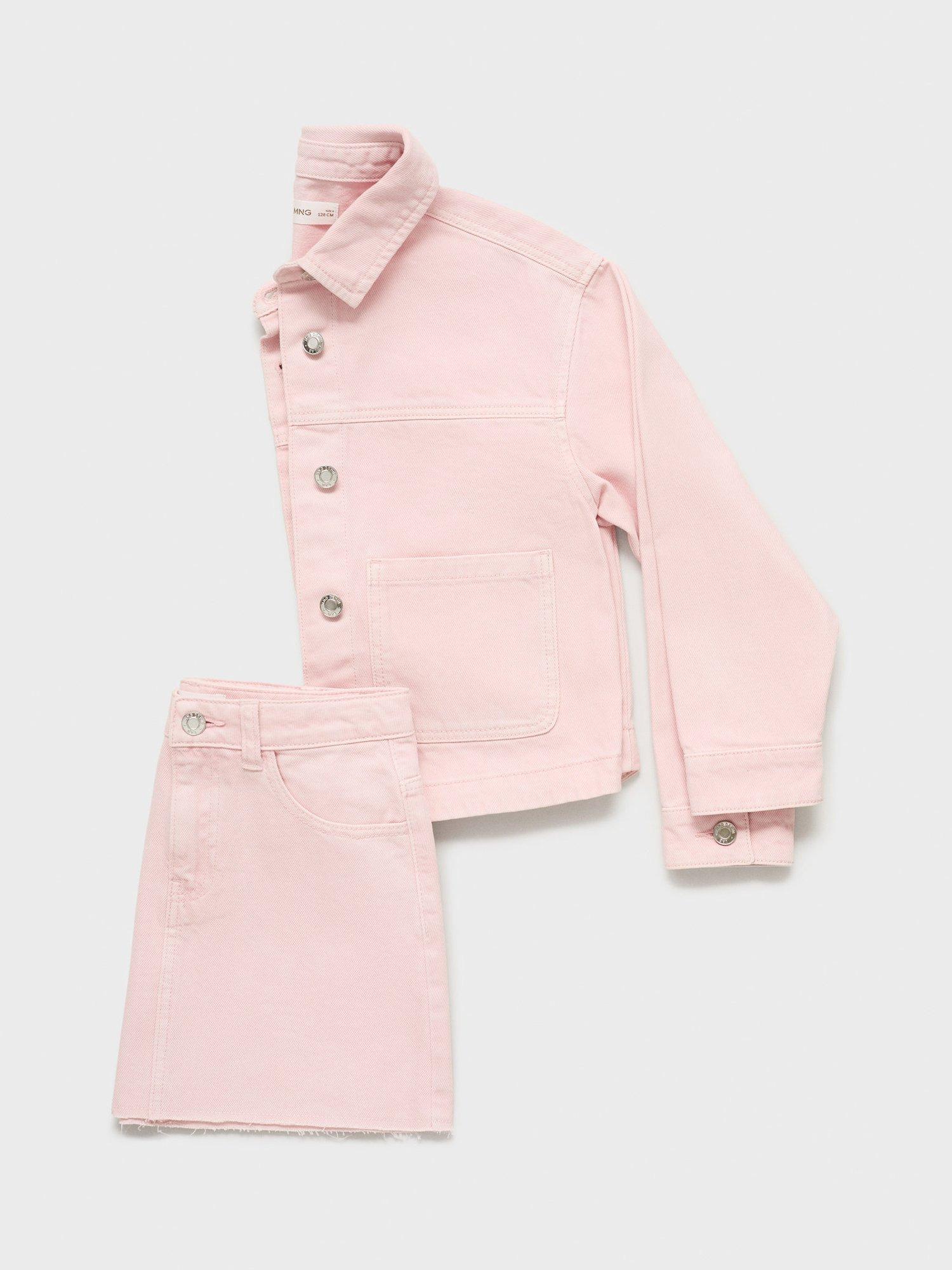 Product image 7 of 7, which shows Mango Kids' Sabina Cotton Denim Skirt, Pink, 10 years