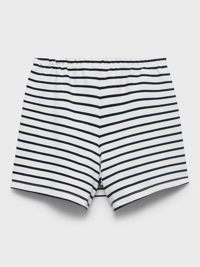 Product image 2 of 4, which shows Mango Kids' Cotton Stripe Print Skirt, Navy, 11-12 yrs