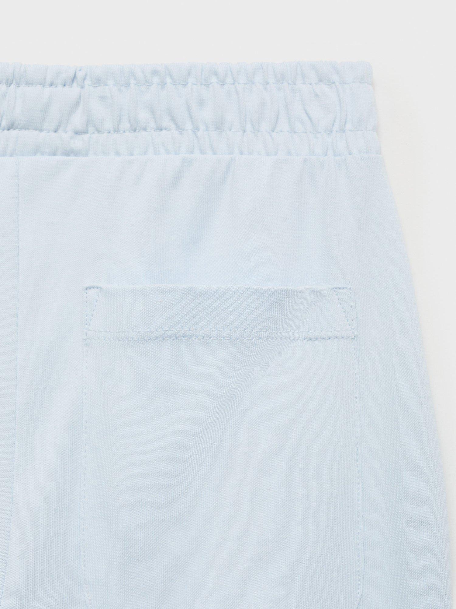 Product image 3 of 4, which shows Mango Kids' Evita Cotton Elasticated Trousers, Pastel Blue, 11-12 years
