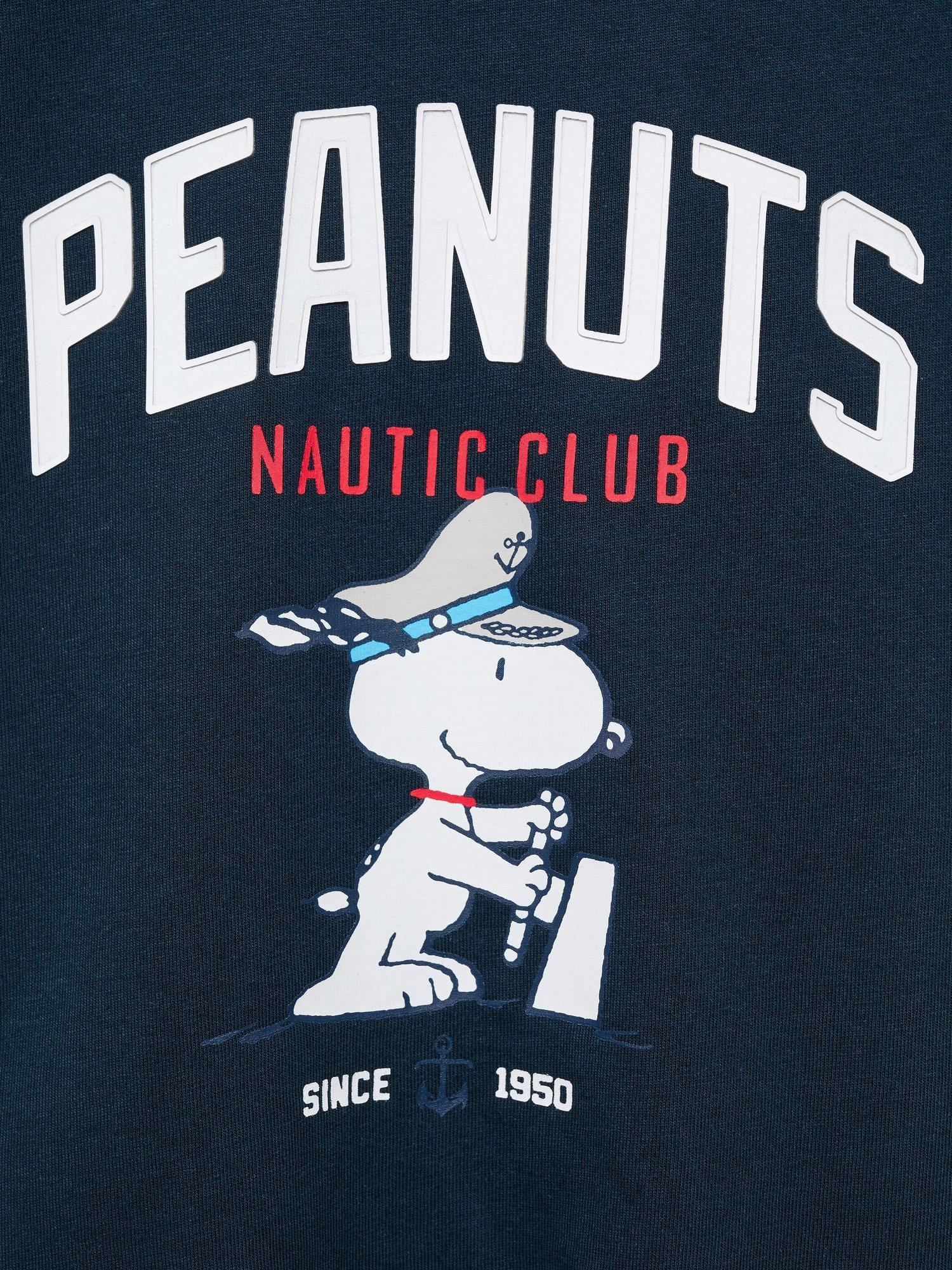 Product image 4 of 4, which shows Mango Kids' Cotton Snoopy Peanuts T-Shirt, Navy, 11-12 yrs