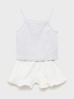 Mango Kids' Home Cotton Pyjama Set, Medium Grey - view 2, Medium Grey