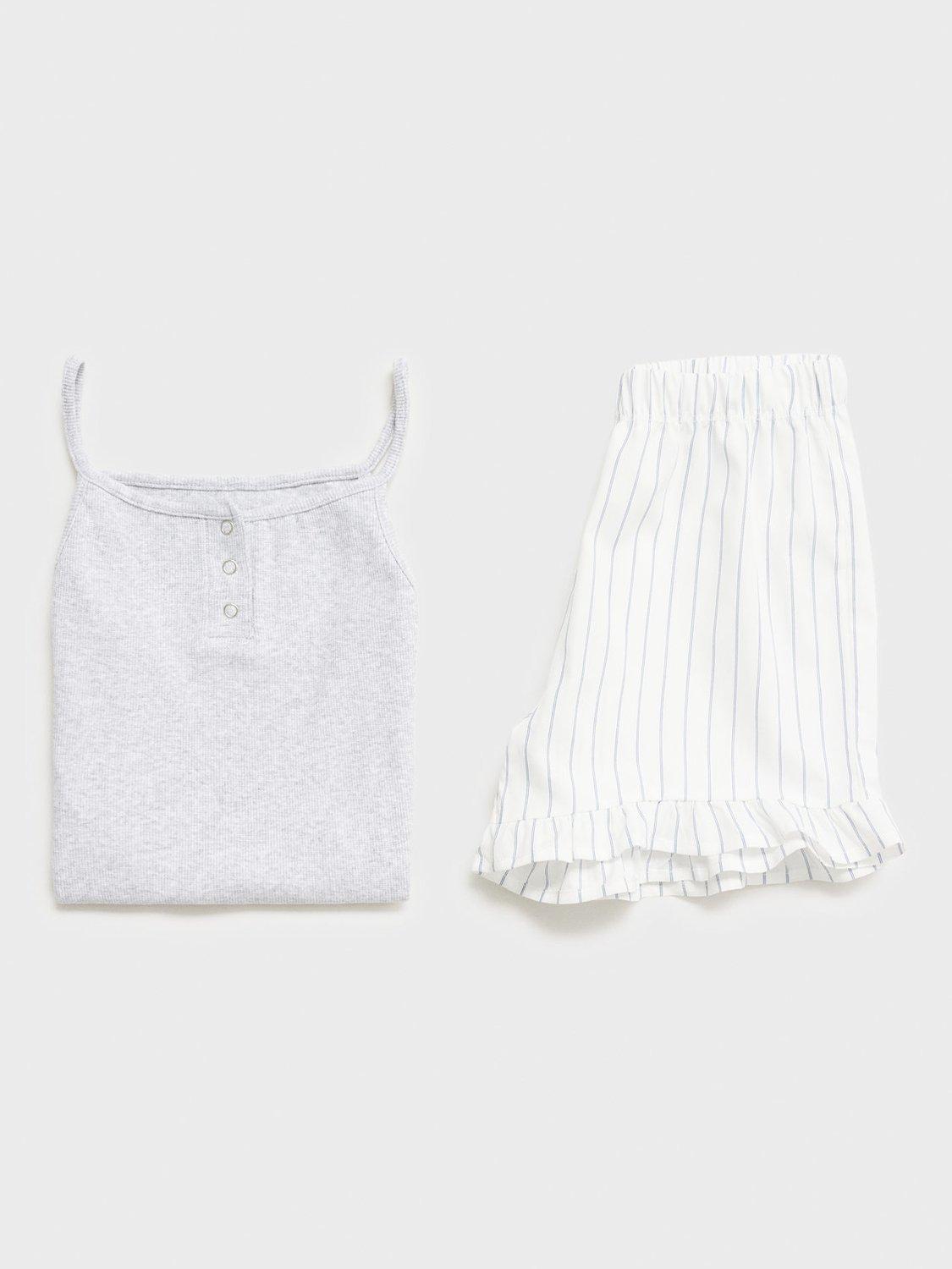 Product image 3 of 4, which shows Mango Kids' Home Cotton Pyjama Set, Medium Grey, 11-12 yrs