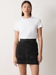 Jigsaw Patch Pocket Denim Mini Skirt, Black