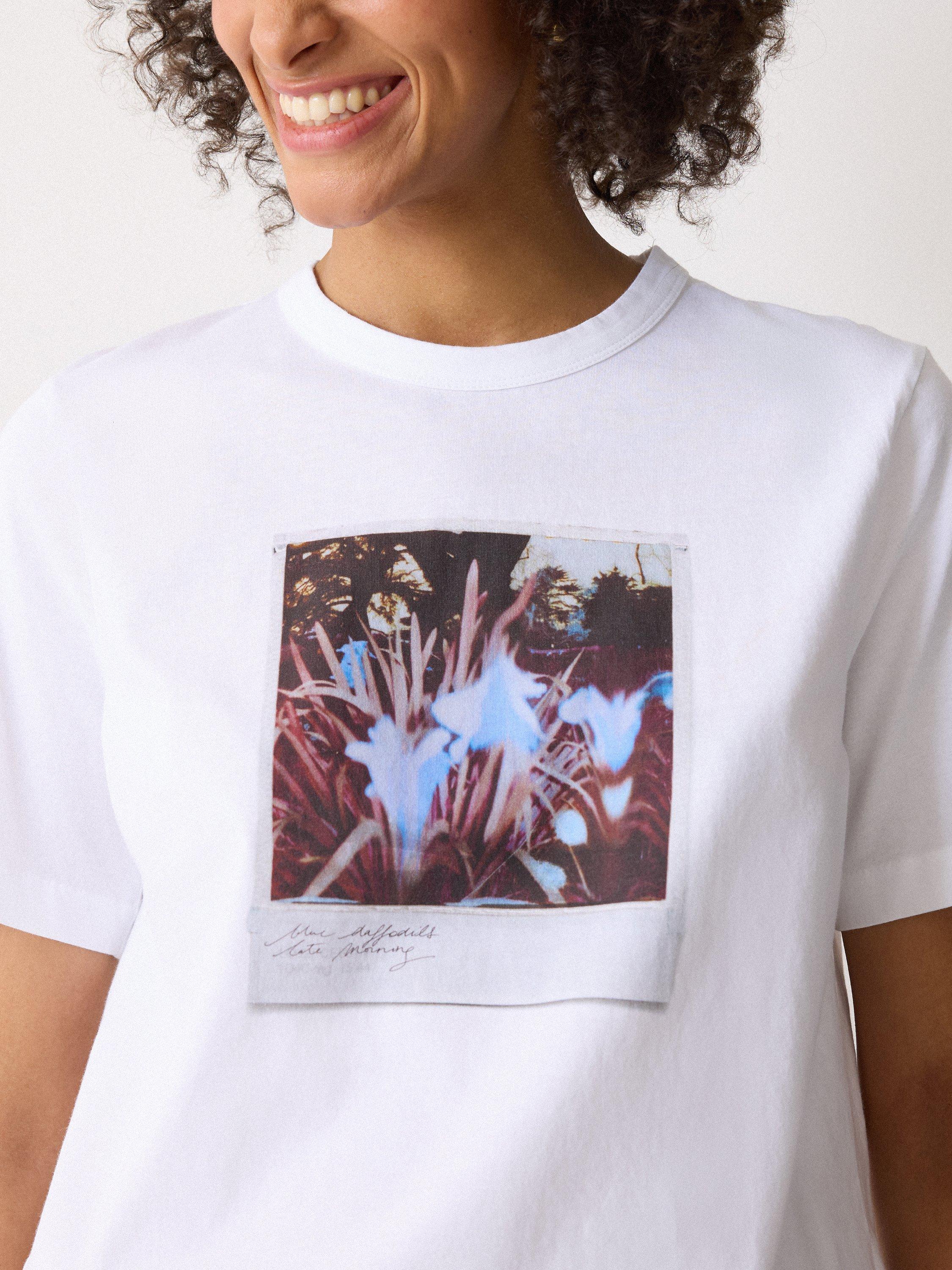 Product image 3 of 5, which shows Jigsaw Polaroid Daffodils Graphic T-Shirt, White, XS