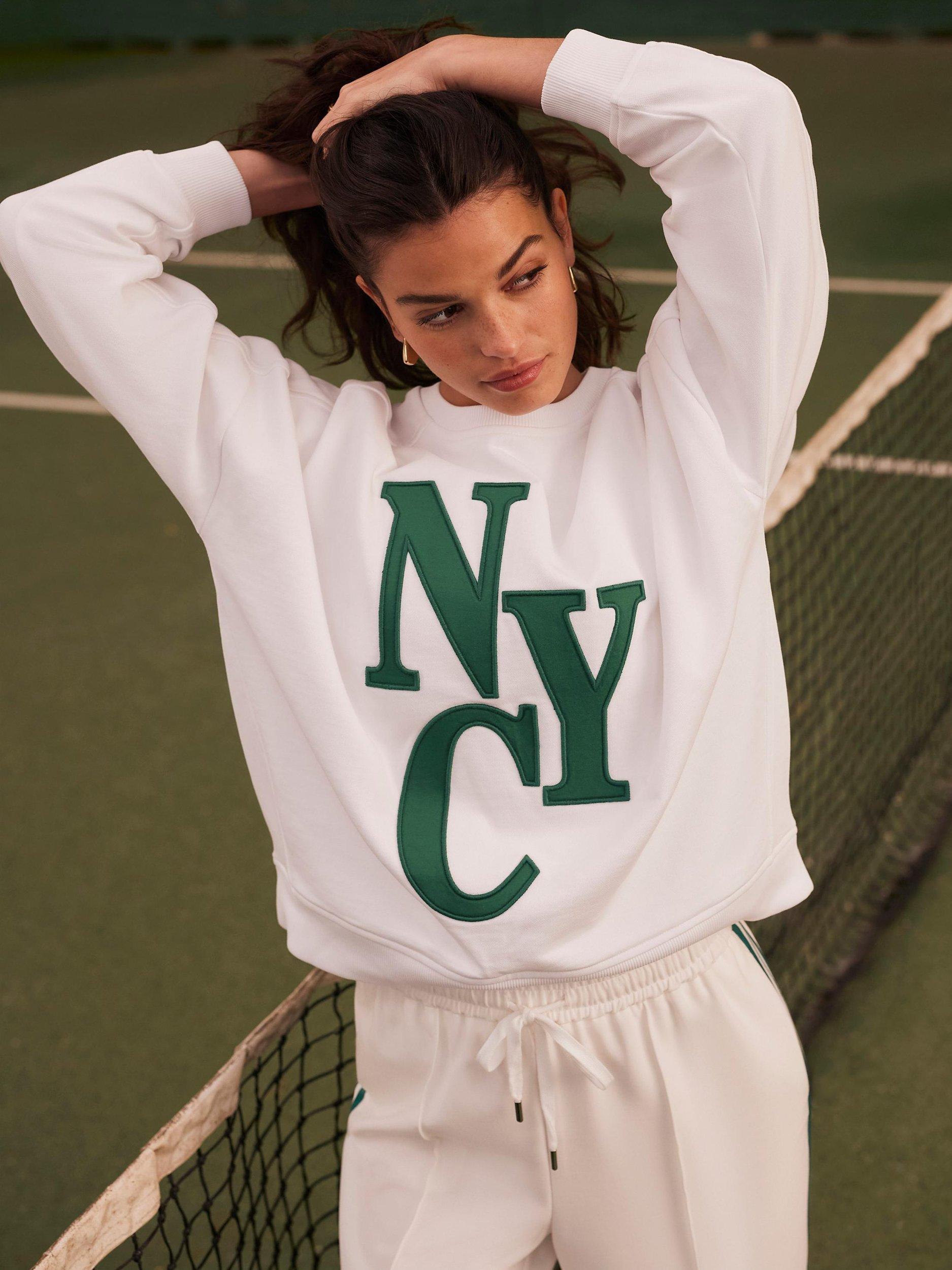 Product image 2 of 8, which shows Mint Velvet New York City Sweatshirt, White Ivory, XS