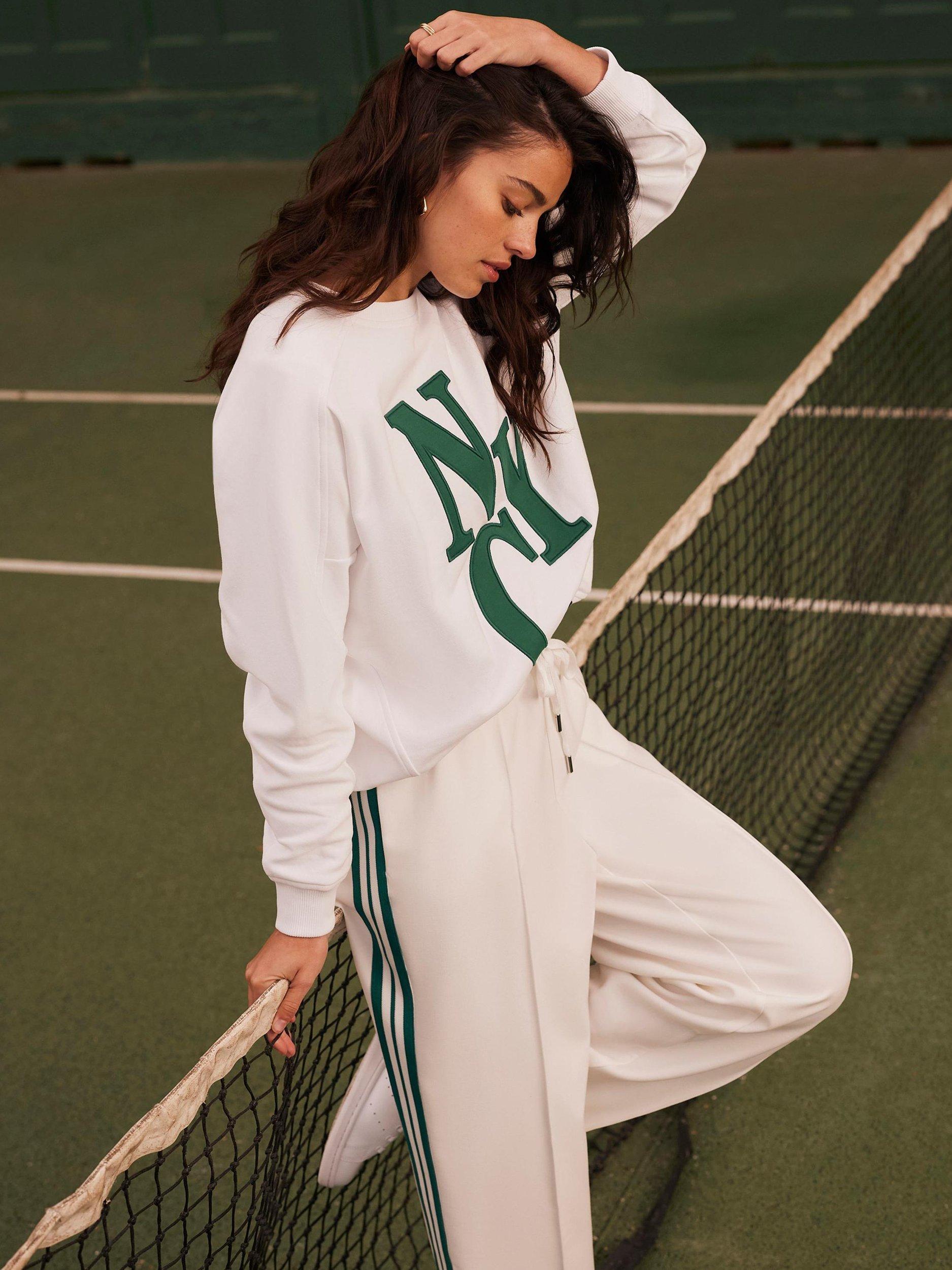 Product image 4 of 8, which shows Mint Velvet New York City Sweatshirt, White Ivory, XS