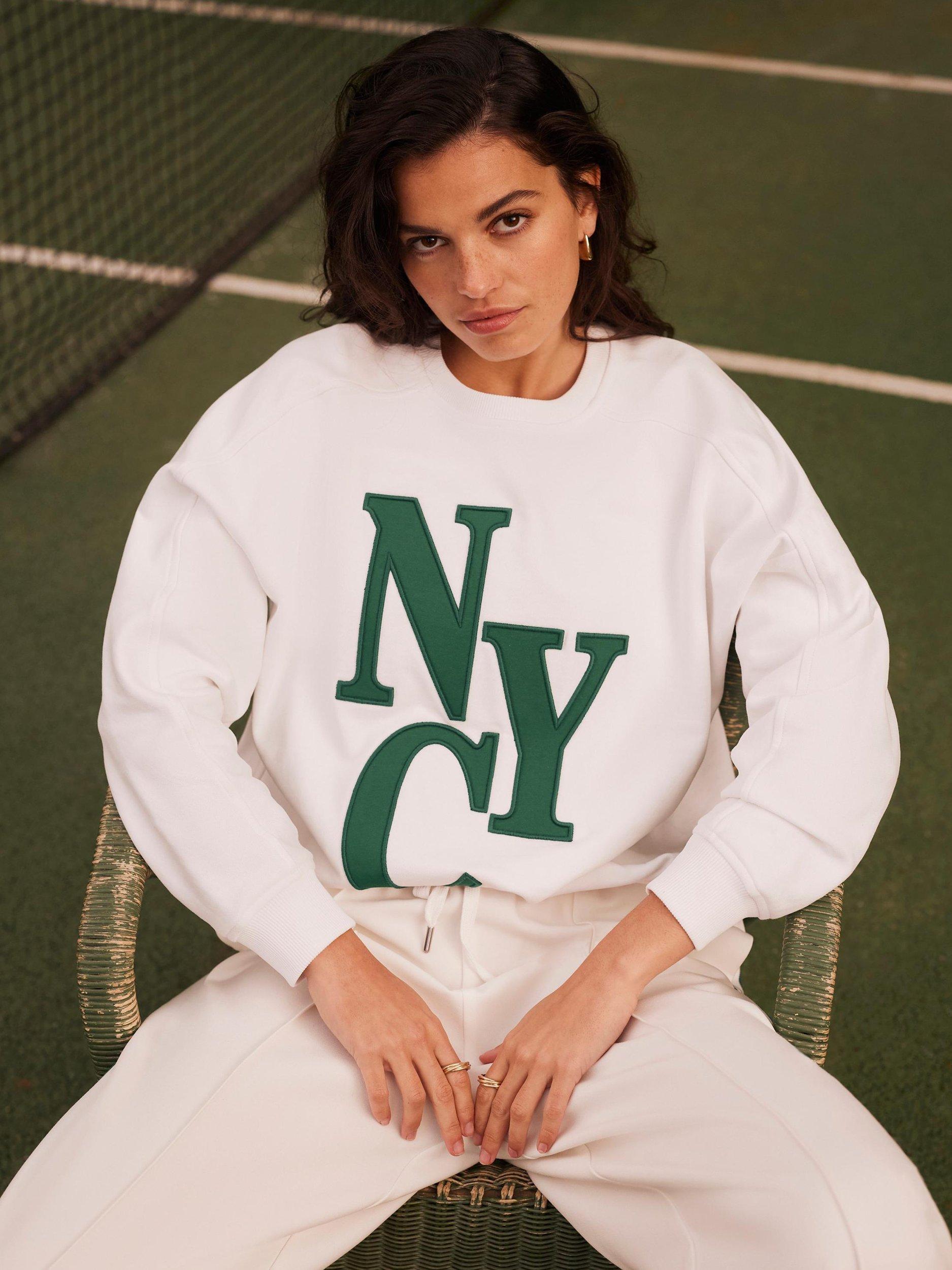 Product image 5 of 8, which shows Mint Velvet New York City Sweatshirt, White Ivory, XS