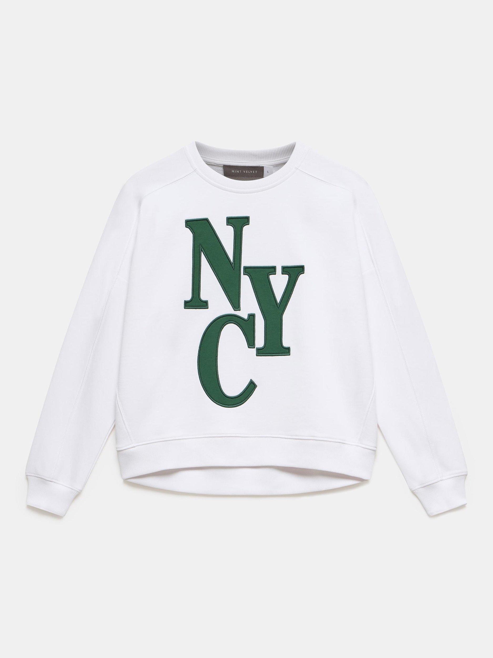 Product image 7 of 8, which shows Mint Velvet New York City Sweatshirt, White Ivory, XS