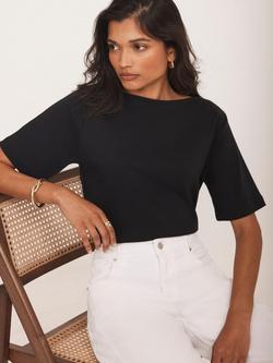 Mint Velvet Short Sleeve T-Shirt, Black