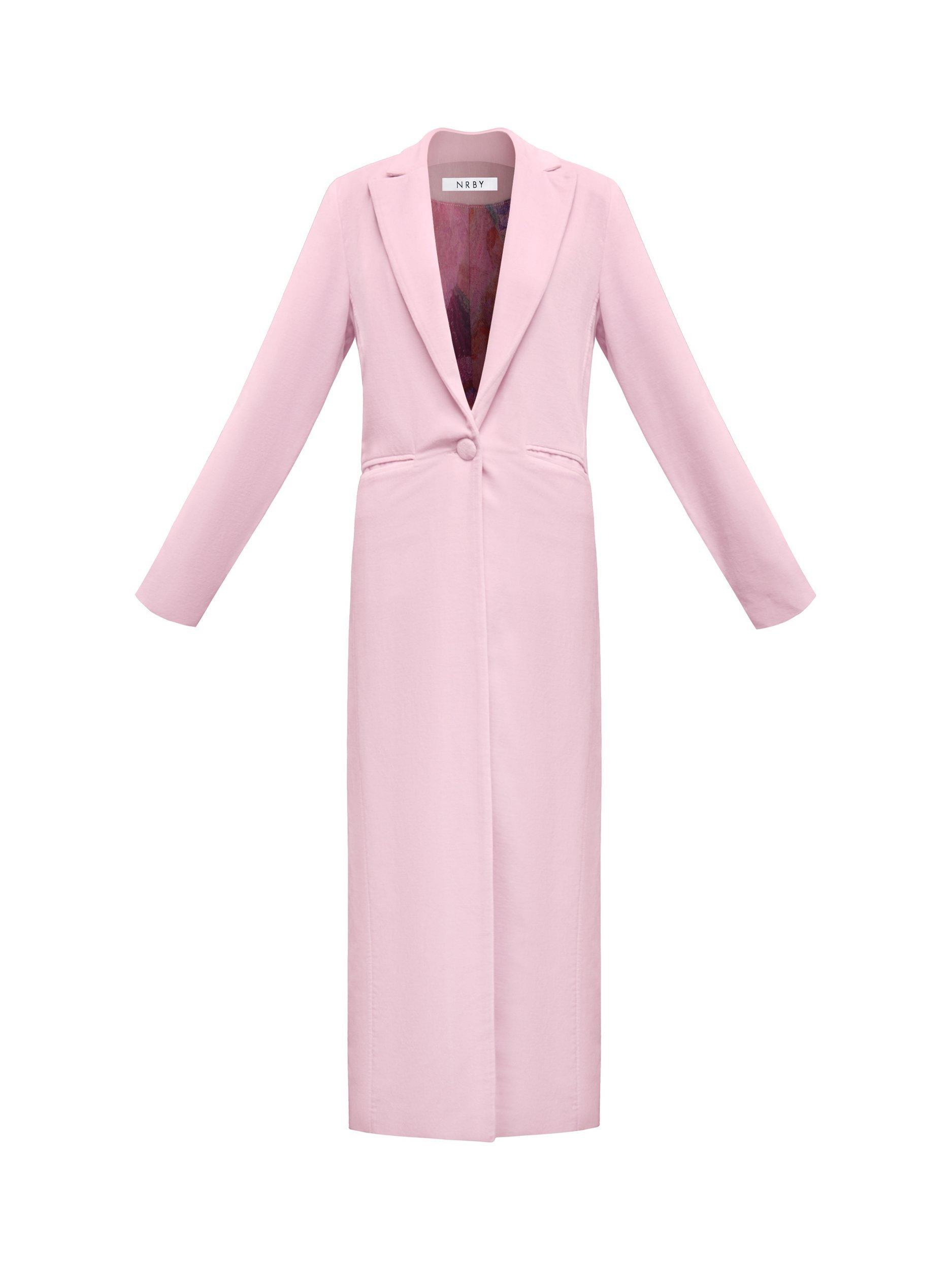 Product image 7 of 7, which shows NRBY x Nela Odette Velvet Opera Coat, Soft Pink, XS