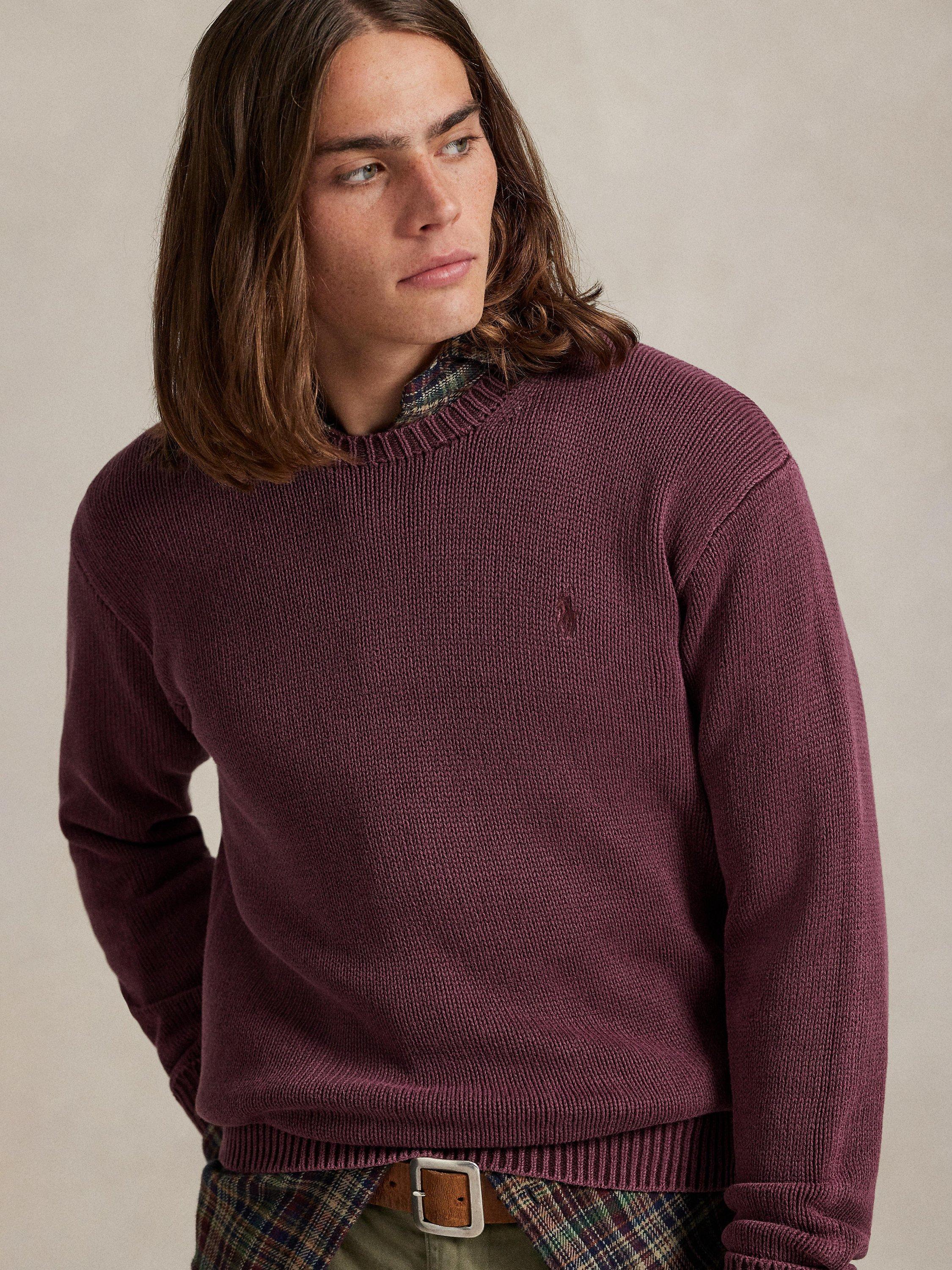 Polo Ralph Lauren Cotton Crew Neck Jumper, Rich Ruby