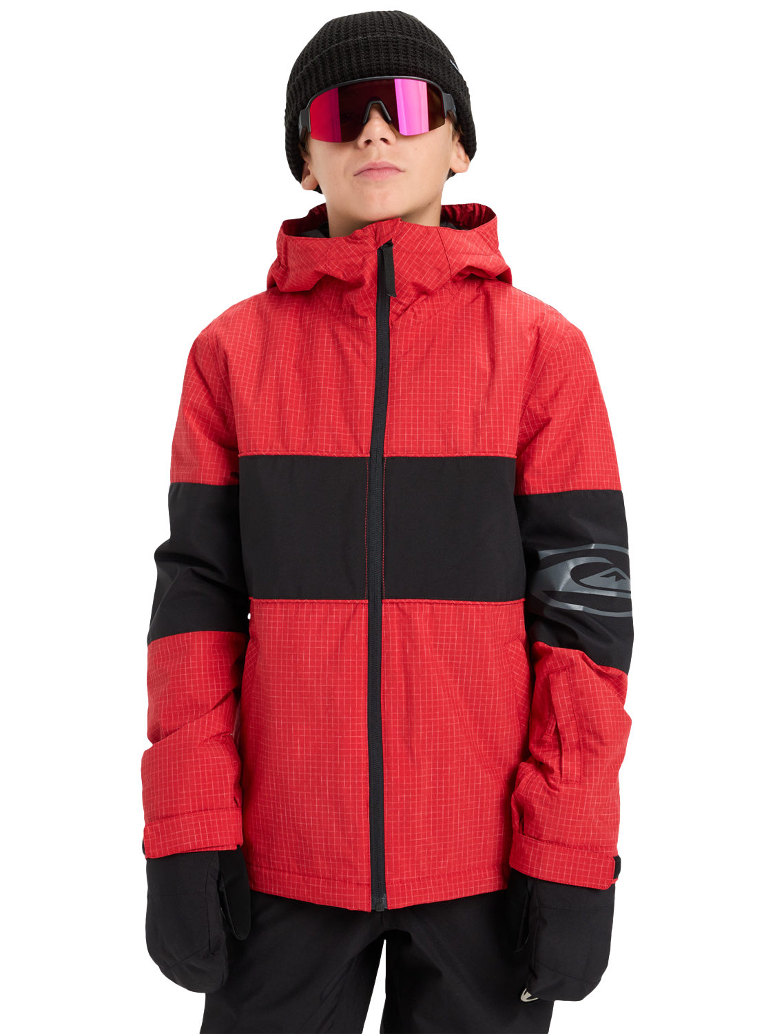 Product image 1 of 7, which shows Quicksilver Kids' High In The Hood Technical Snow Jacket, Samba, 8 years