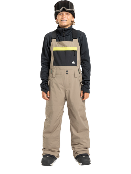Quicksilver Kids' Mash Up Technical Snow Bib, Fallen Rock, Fallen Rock