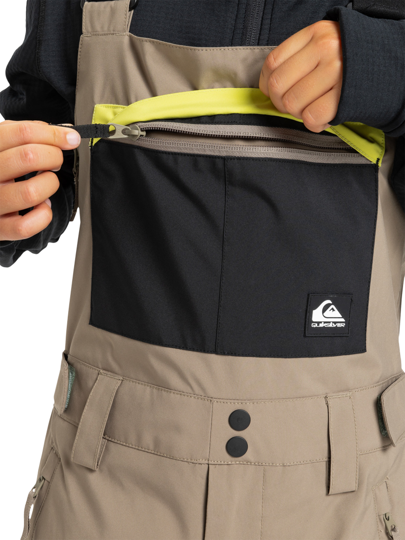 Product image 5 of 8, which shows Quicksilver Kids' Mash Up Technical Snow Bib, Fallen Rock, 8 years