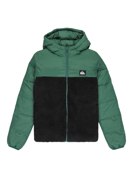 Quicksilver Kids' Scaly Reversible Hooded Jacket, Trekking Green, Trekking Green