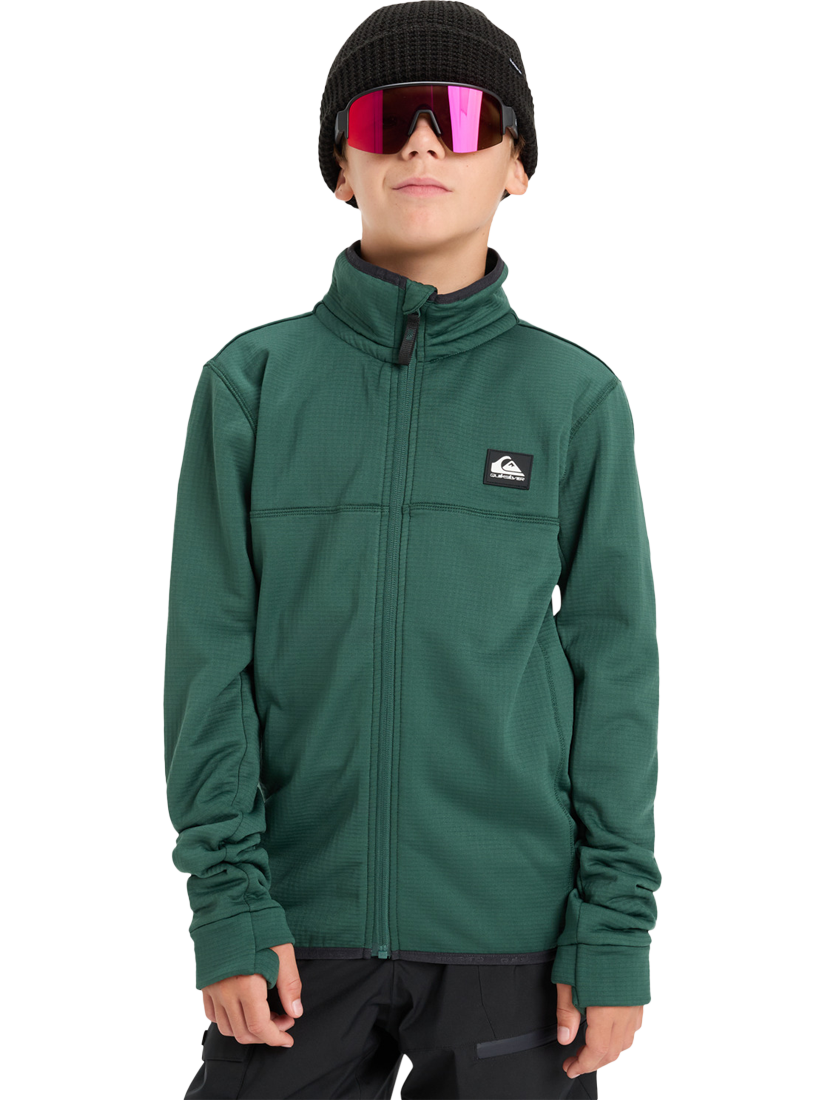 Product image 1 of 6, which shows Quicksilver Kids' Steep Point Technical Fleece Jacket, Trekking Green, 8 years