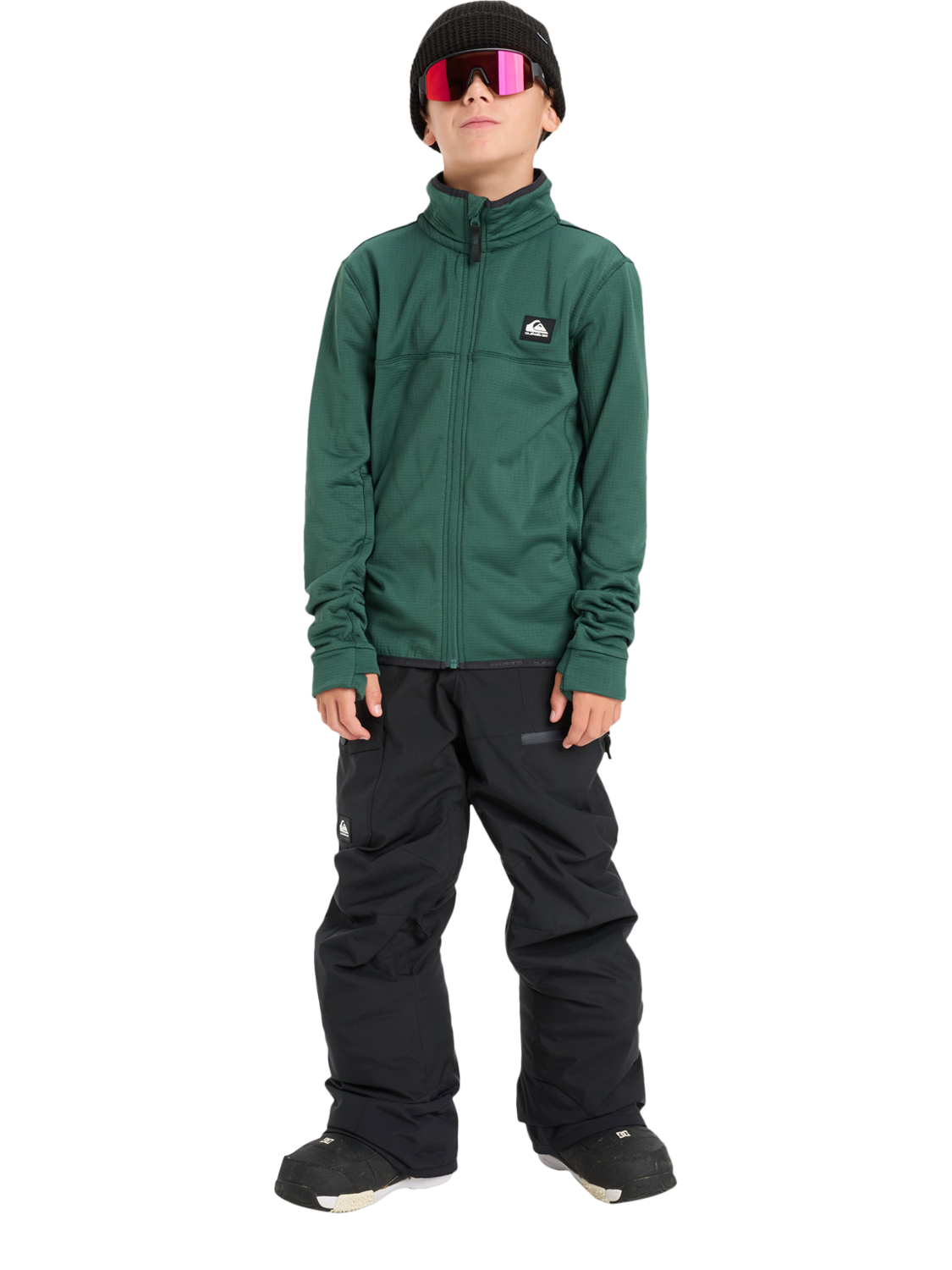 Product image 3 of 6, which shows Quicksilver Kids' Steep Point Technical Fleece Jacket, Trekking Green, 8 years