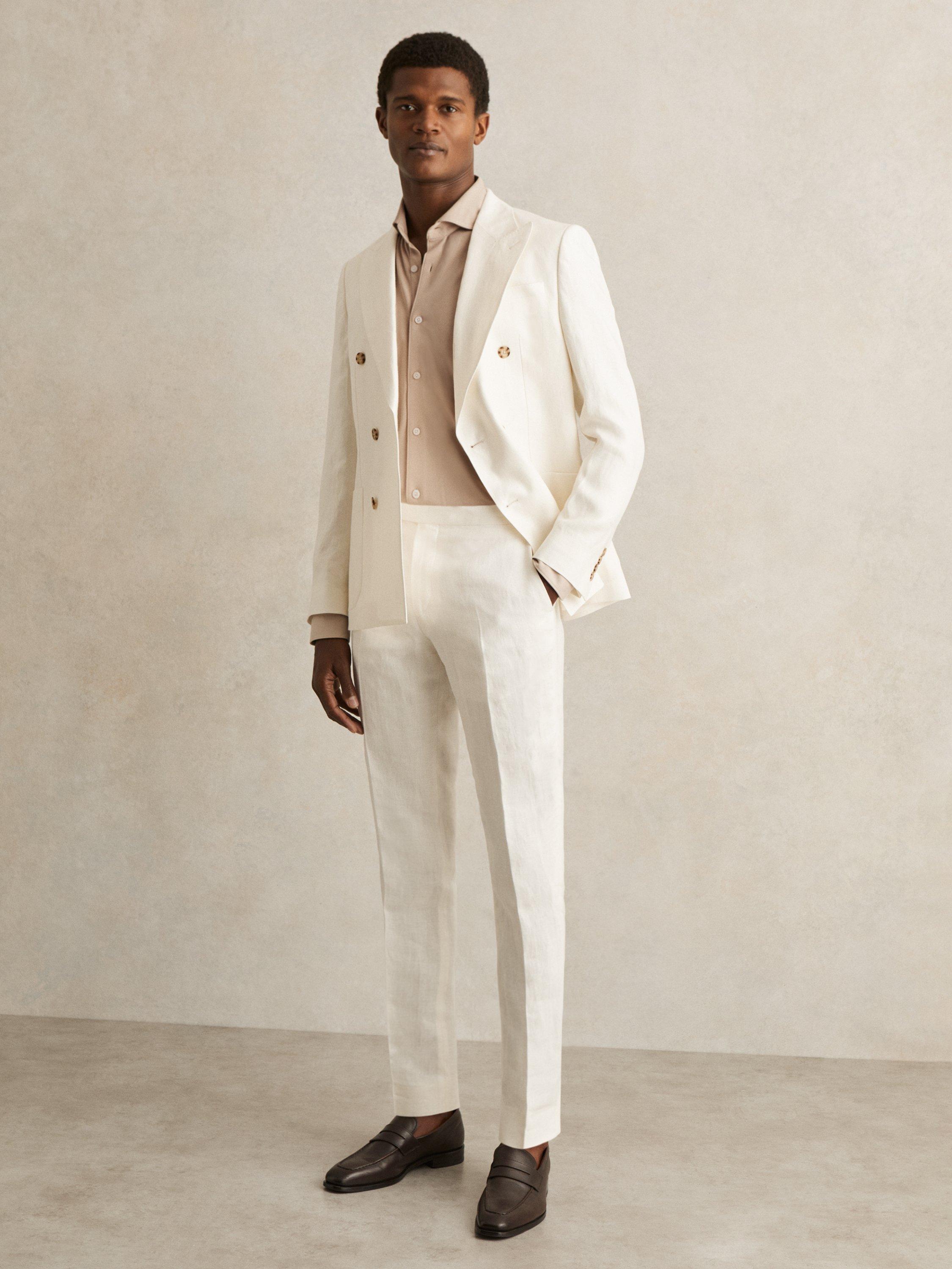 Product image 4 of 5, which shows Reiss Bobby Modal Blend Cutaway Collar Shirt, Mink, XS