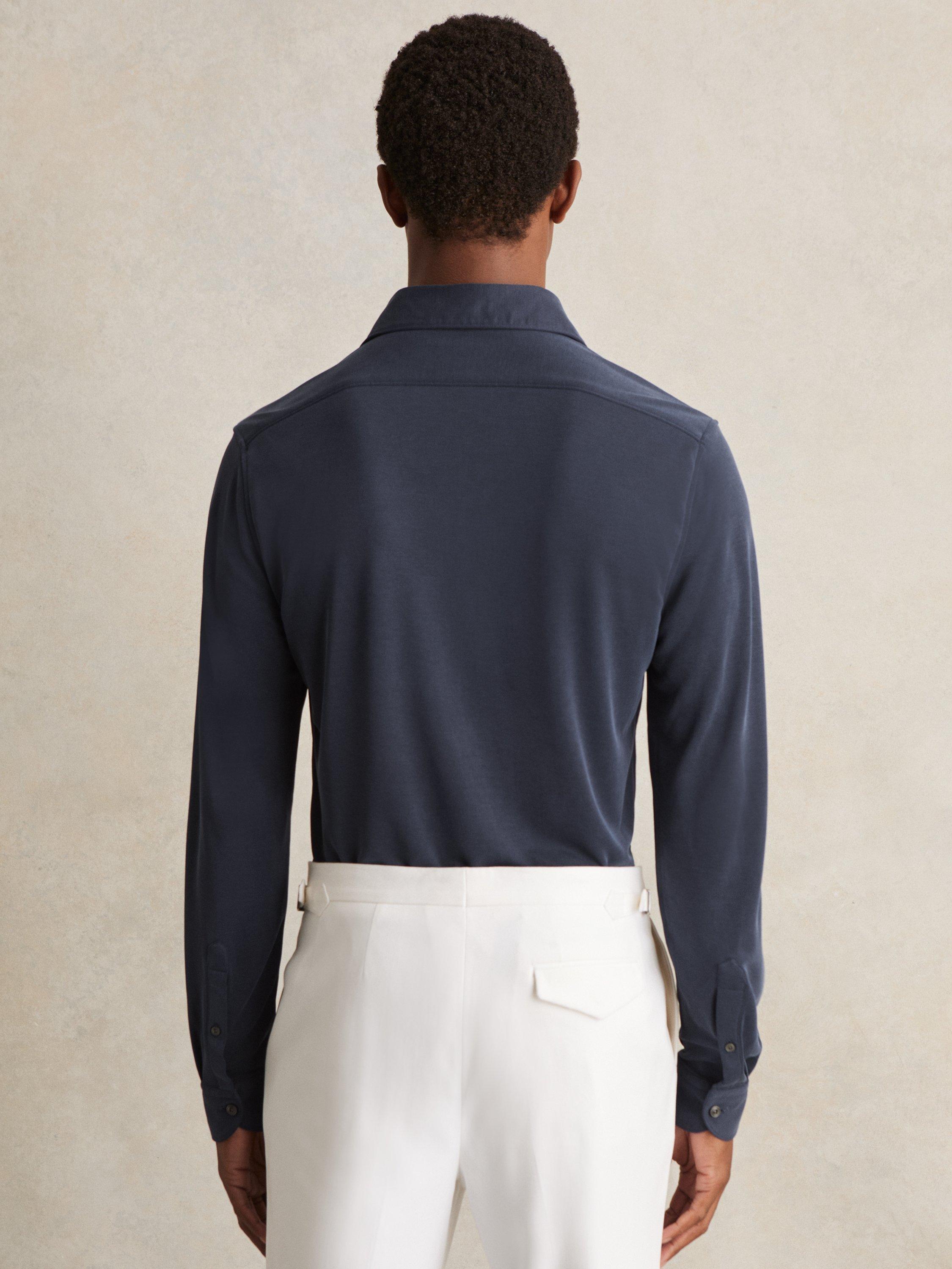 Product image 2 of 4, which shows Reiss Bobby Modal Blend Cutaway Collar Shirt, XS