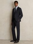 Reiss Promise Tailored Fit Wool Blend Suit Trousers, Navy